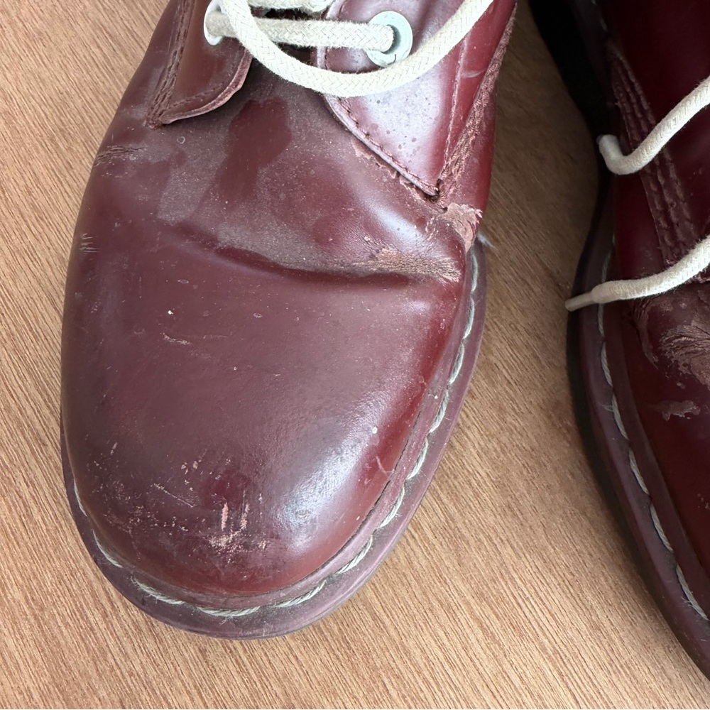 Docs Dr Martens Pascal Cherry Red Oxblood Burgundy Lace-Up Combat Boots Sz 10.5 - Picture 6 of 16